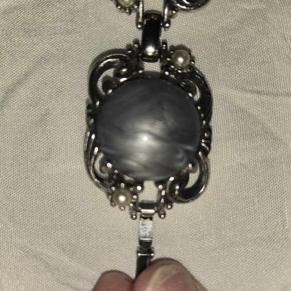 1957 Vintage SARAH COV Fiesta Bracelet SilverPlate Acrylic Cabochons Faux Pearls - Picture 8 of 10